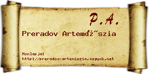 Preradov Artemíszia névjegykártya